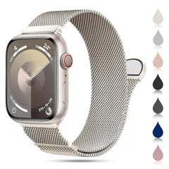 CAERMA コンパチブル アップルウォッチ バンド 38mm 40mm 41mm 42mm 44mm 45mm 46mm 49mm コンパチブル Apple Watch バンド ステンレス留め金製 男女兼用 長さ調節 強力な磁 通気 メッシュ ベルト コンパ