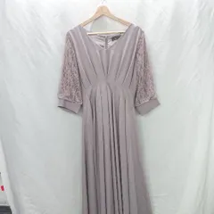 ◇ ⊂ PourVous プールヴー 七分袖 膝下丈 ワンピース サイズL パープル系 レディース E  【1506130009733】