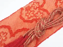 【一輝堂】和装小物 帯締め帯揚げセット 振袖用 丸ぐけ 撚房 金糸 総絞り 帯締 帯揚 25w10-12788