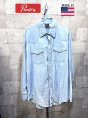 90'S USA製 プレンティス 長袖 シャンブレーシャツ 米国製 Prentiss