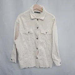 ◇ ZARA ザラ 長袖 シャツジャケット サイズM ホワイト系 メンズ E  【1407020042154】