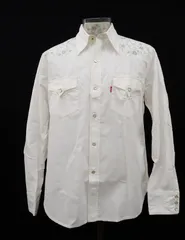 ◆12◆ Levi's REDTAB リーバイス メンズ 長袖シャツ Lサイズ 白 花柄
