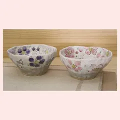 瀬戸焼　亜福窯　粉引色桜　預け鉢／（１種選択／２種類）　40990,40989　◎2個目～大幅値引き対象商品　※陶器,民芸品,工芸品,可愛い,かわいい,高級感,手作り調,和食器,日本食,素朴,ギフト,レトロ,モダン,花柄,フラワー,ボウル