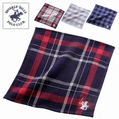 ビバリーヒルズポロクラブ ミニハンカチ 片面ガーゼ 約25×25cm ハンドタオル BEVERLY HILLS POLO CLUB 刺繍付き 綿100％ 贈り物 ギフトにも