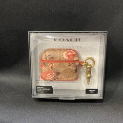 【未使用品】COACH　AirPodsProケース　R21H045T　ローズ　エアポッズケース　シグネチャーライン コーチ　auパッケージ 830-8