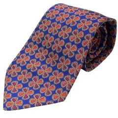 【美品】CHANEL シャネル ネクタイ アクセサリー 小物 総柄 シルク ブルー マルチカラー