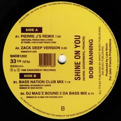 12” Bob Manning Shine On You SNDB1202 DanceBeat Records /00250