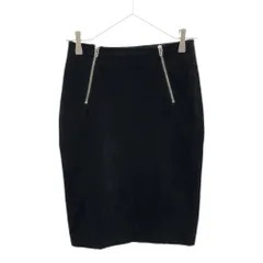 ALEXANDER WANG 黒 ジップスリットペンシルスカート リブニット
