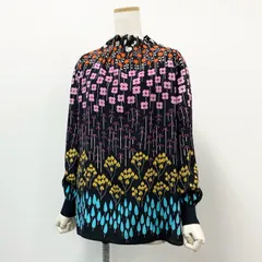 13f7 《美品》 VALENTINO ヴァレンティノ 長袖シャツ ブラウス トップス 花柄 テロテロ生地 サイズ40 マルチカラー シルク100％ レディースのサムネイル