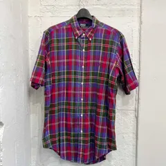 90s Polo by Ralph Lauren ラルフローレン BLAKE マドラスチェック BD ボタンダウン 半袖シャツ L/マルチ系 メンズ ビンテージ