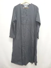 ◇ ◎ Θ UNIQLO × INES DE LA FRESSANGE コラボ 長袖 ロング丈 シャツ ワンピース サイズL ネイビー レディース E  【1507010006484】