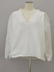 ドゥーズィエムクラス Deuxieme Classe ニット Vネック ホワイト レディース F-L6566のサムネイル