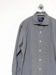 【Polo RALPH LAUREN】00s ESTATE CUSTOM FIT L/S チェックシャツ M ポニー無し 千鳥格子 ポロラルフローレン 長袖 ヴィンテージ 古着