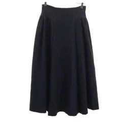 LANVIN en Bleu ランバンオンブルー リーフ柄 ロングスカート 36 ネイビー レディース 古着