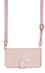 iPhone15Pro  ケース 手帳型 iPhone15 プロ スマホケース スマホショルダー レザー ストラップ 猫 シンプル ネコ イラスト 手書き かわいい  ピンク 調節可能 130cm  カラー04