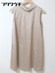 ◇ Adam et Rope’ アダム エ ロペ 光沢 ノースリーブ 膝丈 ワンピース サイズ38 ピンクベージュ レディース 【中古】 【1002800729173】