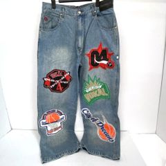 00s 極太 Negro League ワッペン刺繍 バギーデニム B系 y2k 美品00s 