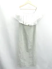 ◇ ⊂ eimy istoire オフショルダーフリル ノースリーブ ロング ワンピース サイズM ライトグリーン レディース E  【1503060043691】
