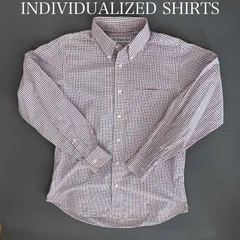 【美品】INDIVIDUALIZED SHIRTS (インディヴィジュアライズドシャツ) アメリカ製 ブロード生地 タッターソール ボタンダウンシャツ カスタムオーダー品