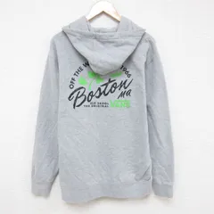 L/古着 バンズ VANS 長袖 スウェット パーカー メンズ ボストン クルーネック グレー 霜降り 25apr14 中古 スエット トレーナー トップス