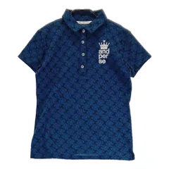 サイズ：M AND PER SE アンパスィ  半袖ポロシャツ 総柄 ネイビー系 [240101360265]# ゴルフウェア レディース ストスト