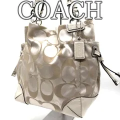 COACH コーチ F14505 シグネチャー サテン トートバッグ ベージュ Y2K / COACH F14505 Signature Satin Shoulder Tote Bag Beige Vintage Y2K