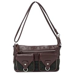 ロエベ LOEWE バッグ レディース ブランド ショルダーバッグ 2way レザー スエード ブラウン グリーン アナグラム柄 肩掛け 斜め掛け おしゃれ 【中古】