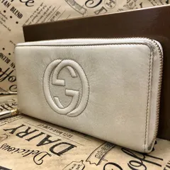 グッチ ラウンド 長財布 ソーホー フリンジ アイボリー GG SG3457B