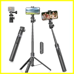 johenwo スマホ 三脚 自撮り棒 172cm 収納一体型 セルカ棒 長い じどり棒 軽量 ロング 卓上三脚 コンパクト 遠隔リモコン付き スマホスタンド 安定 コールドシュー iPhone/Android/アクションカメラに対応