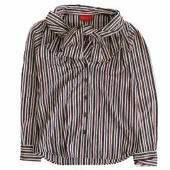 Vivienne Westwood ヴィヴィアンウエストウッド ストライプ柄 ボウタイリボン ブラウス トップス 半袖 サイズS レディース 【中古】