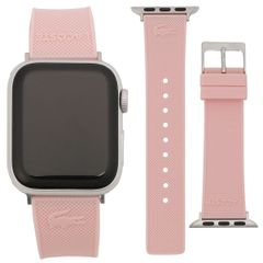 ラコステ アップルウォッチ用 ストラップ 替えベルト LACOSTE レディース メンズ ユニセックス 【38mm/40mm/41mm ケース対応 ※ベルトのみ】シリコンラバー ベルト ピンク 交換バンド 付け替えベルト クロコダイル ワニ 2050007
