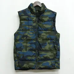 ギャップ ダウンベスト カモフラ柄 中綿入り アウター キッズ 男の子用 XXLサイズ カーキ GAP 【中古】