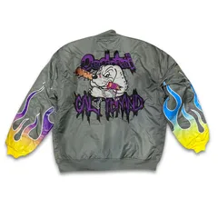 【新品・タグ付】ガルフィ MA-1 ボンバージャケット 刺繍 ファイヤーパターン GALFY（ガルフィー） パリピ Gジャン メンズ 薔薇 ファイヤーパターン