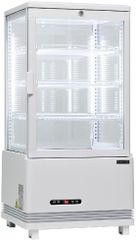 レマコム 4面ガラス 冷蔵ショーケース 卓上型 74L ホワイト R4G-74SLW LED 業務用 冷蔵庫 タテ型