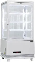 レマコム 4面ガラス 冷蔵ショーケース 卓上型 74L ホワイト R4G-74SLW LED 業務用 冷蔵庫 タテ型のサムネイル