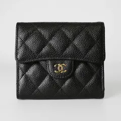 新品 シャネル CHANEL 2つ折り財布 CLASSIC COMPACT BI FOLD WALLET ブラック シャネル CHANEL 2つ折り財布 キャビアスキン 2つ折り財布 CHANEL
