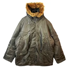 アルファインダストリーズALPHA INDUSTRIES N-3Bファーフードフライトジャケット中綿入りヘビーアウター米軍U.S.ARMYミリタリーMilitary緑カーキvintageヴィンテージ41121
