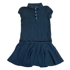 ポロ　ラルフローレン　ワンピース　130cm ブラック　半袖　ワンポイント　刺繍　US古着　キッズ古着