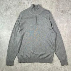 90年代 LACOSTE ラコステ ハーフジップ コットンニットセーター メンズXL相当 