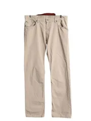 【お得なクーポン配布中!】 ポロ ラルフローレン コットン チノ パンツ メンズ 36 34 古着 ノータック スラックス チノパン ストレート トラウザー 革パッチ ベージュ