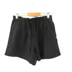 エイチ&エム H&M ショートパンツ リネン混 黒 S *A599