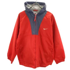 NIKE ナイキ 90s 00s 白タグ オールド ナイロンジャケット L 赤 キッズ 古着