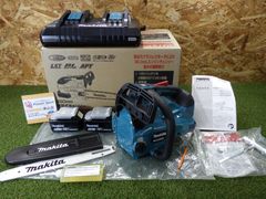 マキタ 充電式チェンソー MUC256DGF ガイドバー250mm 青 18V+18V 6Ahバッテリ2本・充電器付 箱に傷みあり 未使用 241012