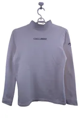【美品】Callaway(キャロウェイ) 長袖モックネックシャツ 白 レディース L C21233209 ゴルフ用品 2503-0420 中古