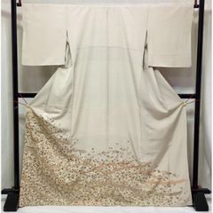 72　中古品　正絹　留袖　袷きもの　色留袖　訪問着兼用　刺繍加工