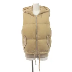 セオリー Theory PUFFER.VELVET ECTOR ダウンベスト ジップアップ フード ベロア ドロスト S ベージュ /ES ■OSのサムネイル