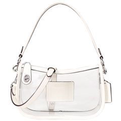 コーチ バッグ COACH PVC レザー スケルトン シースルー クリア スウィンガー ターンロック 2way クロスボディ 斜め掛け ショルダー ハンドバッグ チャーク CBH13