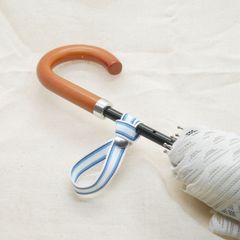 傘ストラップ 白紺青ストライプ