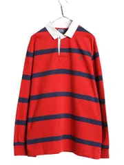 【お得なクーポン配布中!】 90s ポロ ラルフローレン ボーダー スウェット ラガーシャツ メンズ XXL 古着 90年代 オールド ラグビーシャツ 長袖シャツ 裏起毛 ツートン