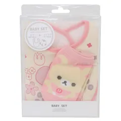 【メール便】リラックマ ベビー用品 ベビーセット ビブ＆ソックス コリラックマ お花 PK サンエックス スモールプラネット プレゼント ギフト スタイ＆赤ちゃん用靴下 出産祝い キャラクター グッズ 